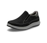 Slipper RIEKER, Herren, Gr. 44, schwarz (schwarz, grau), Lederimitat, Basic, Schuhe, Slip-on-Sneaker, Halbschuh, Loafer, Freizeitschuh mit Gummizug (63477427-44) schwarz, grau