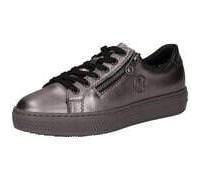 Sneaker RIEKER, Damen, Gr. 39, silber (silberfarben), Leder, metallic, sportlich, Schuhe, mit Memosoft-Innensohle, Freizeitschuh, Halbschuh, Schnürschuh, Topseller (88280239-39) silberfarben