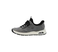 Slip-On Sneaker RIEKER "Ready2GO", Damen, Gr. 41, grau (grau, schwarz), Lederimitat, Textil, sportlich, Schuhe, Schlupfschuh, Halbschuh, Freizeitsneaker mit aufgesetzter Schnürung (28269845-41) grau, 