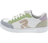 Rieker Damen Sneaker aus Leder im mehrfarbigen Design mit Loser Einlage 41909, Größe:40 EU, Farbe:Weiß
