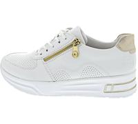Rieker Plateausneaker N8100 Damen Lederimitat Weiß/Hellbeige Gr. 41, lose Einlage, Reißverschluss