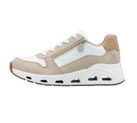 Rieker Sneaker Low N5204-80 (Kunstleder, mit seitlichen Reissverschluss) weiss/beige Damen, Größe Euro (US) 38 (7)