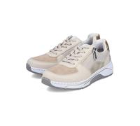 Sneaker RIEKER, Damen, Gr. 37, beige, Lederimitat, Schuhe Sneaker, Schnürschuh, Halbschuh, Freizeitsneaker mit Reißverschluss (64138357-37) beige