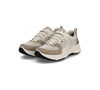 Plateausneaker RIEKER, Damen, Gr. 38, creme, taupe, leo, Lederimitat, Textil, Schuhe Plateausneaker, Schnürschuh, Freizeitsneaker, Halbschuh mit MemoSoft-Innensohle (33017563-38) creme, taupe, leo