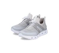 Slip-On Sneaker RIEKER SPORT, Damen, Gr. 40, hellgrau, creme, Lederimitat, Textil, Schuhe Sneaker, Sportschuh, Halbschuh, Freizeitschuh in veganer Verarbeitung (58326151-40) hellgrau, creme