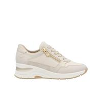 Sneaker RIEKER, Damen, Gr. 40, beige (hellbeige), Leder, Lederimitat, Schuhe Sneaker, mit seitlichem Reißverschluss,Freizeitschuh,Schnürschuh, schmale Form (45536367-40) hellbeige