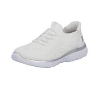 Slip-On Sneaker RIEKER SPORT "Ready2GO", Damen, Gr. 38, weiß, Textil, Lederimitat, sportlich, Schuhe, Halbschuh, Freizeitschuh, Slipper mit MemoSoft-Innensohle, Topseller (90075655-38) weiß