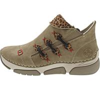 Sneakerboots RIEKER, Damen, Gr. 39, hellbeige, leo, Nubuklederimitat, kontrastfarbene Details, sportlich, Schuhe, Schlupfboots, Stiefelette, High Top Sneaker mit Innenreißverschluss (50977944-39) hell