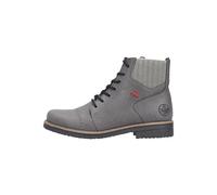 Rieker Schnürstiefelette 73522-45 Damen Grau Gr. 36 Lederimitat elastischer Einsatz Blockabsatz
