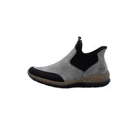 Rieker Slip-On Sneaker Ready2GO Damen Grau/Schwarz Nubuklederimitat Textil sportlich Gr. 38 MemoSoft