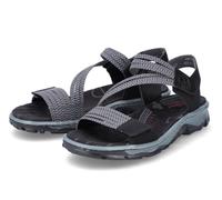 Riemchensandale RIEKER Gr. 42, schwarz (schwarz, grau) Damen Schuhe Flats in sportiver Optik (72156561-42)