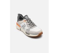 Rieker Herren-Sneaker U1405 Slip-On Leder/Textil Memory-Foam-Innensohle Grau-Orange-Weiß Größe 44