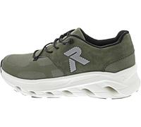 Slip-On Sneaker RIEKER SPORT, Herren, Gr. 47, grün (oliv), Nubuklederimitat, Mesh, sportlich, Schuhe, Freizeitsneaker, Halbschuh, Schlupfschuh mit gepolstertem Schaftrand (67299943-47) oliv