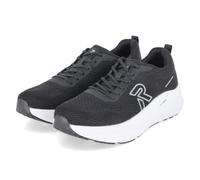 Plateausneaker RIEKER SPORT, Herren, Gr. 46, schwarz, Textil, unifarben, Schuhe Plateausneaker, Freizeitsneaker, Halbschuh, Schnürschuh mit Plateau (17479406-46) schwarz