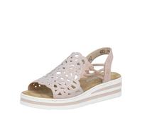 Keilsandalette RIEKER, Damen, Gr. 40, altrosa, Lederimitat, unifarben, Schuhe, Schlupfsandale, Sommerschuh, Urlaubsschuh mit Glitzersteine (92973545-40) altrosa