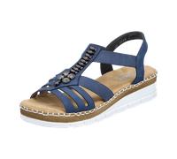 Rieker Riemchensandale V1206 mit modischen Schmuckelementen Damen Blau 41 EU