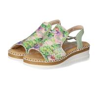 Sandale RIEKER, Damen, Gr. 39, mint multi, Nubuklederimitat, Textil, mehrfarbig, Schuhe Sandale, Sommerschuh, Sandalette, Keilabsatz, in modischer Optik (48524652-39) mint multi