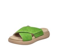 Pantolette RIEKER, Damen, Gr. 38, grün (apfelgrün), Lederimitat, casual, Schuhe, Sommerschuh, Strandschuh, Hausschuh, Schlappen mit bequemem Fußbett (67990000-38) apfelgrün