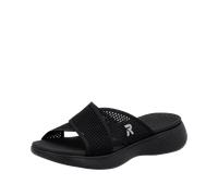 Pantolette RIEKER SPORT "Ballina", Damen, Gr. 38, schwarz, Textil, unifarben, casual, Schuhe, Badeschuh, Sommerschuh, Strandschuh, Urlaubschuh zum Schlupfen (11608407-38) schwarz