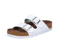 Rieker Pantolette V3190 Zweischnaller Glattleder Softfußbett Herren Weiß Gr. 41