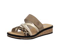 Rieker Damen Pantoletten V3652, Frauen Slipper,Schlupfschuhe,schluepfschuhe,Slides,Slip-ons,Backless Slipper,Mules,beige Kombi (62),36 EU / 3.5 UK
