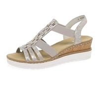 Rieker V3822-90 Dawn Bequeme Sandalen In Rosa Metallic 38 Rose Metalic