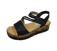 Rieker Damen Sandaletten V3964, Frauen Sandalen,freizeitschuhe,strandschuhe,sommersandalen,bequem,sommerschuhe,offene,schwarz (02),40 EU / 6.5 UK