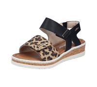 Rieker Damen Keilsandalen V4181, Frauen Sandalen,Freizeitschuhe,offene Schuhe,Sommerschuhe,Strandschuhe,schwarz Kombi (00),37 EU / 4 UK