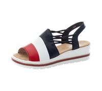 Rieker V58S1-33 rosso/weiss/pazifik Klassische Pantoletten FS 2021 für Damen, bunt, Größe 38 EU