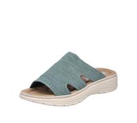 Pantolette RIEKER, Damen, Gr. 43, grün (jadegrün), Textil, meliert, casual, Schuhe, Sommerschuh, Hausschuh, Schlappen, Strandschuh mit Fußbett (54365944-43) jadegrün