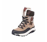 Rieker W0066 64 Damen Winter Schnürboots Taupe - Schwarz - Braun komb. Braun 36