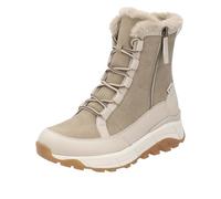 Winterboots RIEKER EVOLUTION Gr. 42, braun (braun, creme) Damen Schuhe Snowboots Reißverschlussstiefeletten mit TEX-Membran für den Winter (41641630-42)