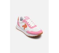 Sneaker RIEKER SPORT, Damen, Gr. 40, weiß, rosa, orange, Lederimitat, Textil, Schuhe Sneaker, Schnürschuh, Halbschuh, Freizeitsneaker mit leichter Laufsohle (16930820-40) weiß, rosa, orange