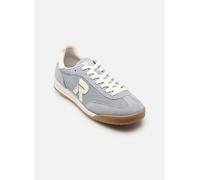 Sneaker RIEKER SPORT, Damen, Gr. 37, hellblau, sanftes weiß, Textil, Veloursleder, unifarben mit Farbeinsatz, Schuhe Sneaker, Sportschuh, Schnürschuh, Halbschuh mit gepolstertem Schaftrand (71953141-3