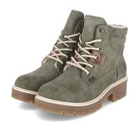 Winterstiefelette RIEKER, Damen, Gr. 36, grün (khaki), Nubuklederimitat, unifarben, modisch, Schuhe, Winterboots, Schnürboots mit wasserabweisender riekerTEX-Membran (96730331-36) khaki