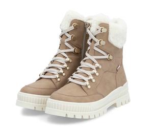 Rieker Winterstiefel W2174-20 (Schnürstiefel mit Innenfutter, Glattleder) beigebraun Damen, Größe Euro (US) 42 (10)