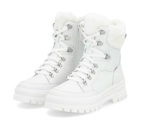 Rieker Winterstiefel W2174-80 (Schnürstiefel mit Innenfutter, Glattleder) weiss Damen, Größe Euro (US) 41 (9,5)