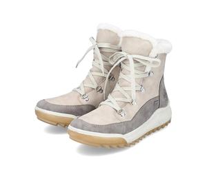 Rieker Winterstiefel Y4744-61 (Schnürstiefel mit Innenfutter und seitlichen Reissverschluss) beige Damen, Größe Euro (US) 42 (10)