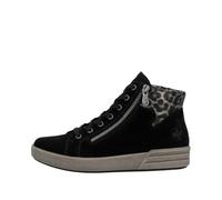 Rieker X0709 Damen-Sneaker, superweich, Wildleder, Schwarz, Schwarz, 39 EU