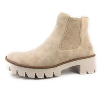 Rieker Damen Chelsea Boots X5772, Frauen Stiefeletten,Schlupfstiefel,flach,Stiefel,Bootee,Booties,halbstiefel,Kurzstiefel,beige (60),42 EU / 8 UK
