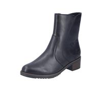 Stiefelette RIEKER, Damen, Gr. 38, Textil, schwarz, Lederimitat, unifarben, Basic, Schuhe Stiefelette, Klassik-Boots mit Blockabsatz (95440339-38) schwarz