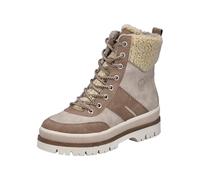 Winterstiefelette RIEKER, Damen, Gr. 40, beige (hellbeige, natur), Nubuklederimitat, Textil, modisch, Schuhe, Plateauboots, Winterboots, Schnürboots mit Innenreißverschluss (93365105-40) hellbeige, na