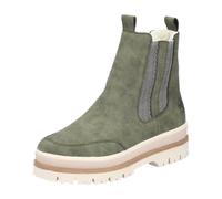Chelseaboots RIEKER, Damen, Gr. 40, grün (khaki), Lederimitat, Elastischer Einsatz, modisch, Schuhe, Plateauboots, Winterboots mit Anziehlaschen, Warmfutter (31917318-40) khaki