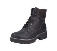 Rieker Damen Stiefelette Y8130-00 Schwarz/Havanna Lederimitat Textil wasserabweisend Gr. 38