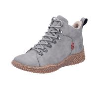 Winterboots RIEKER, Damen, Gr. 39, grau (hellgrau), Nubuklederimitat, casual, Schuhe, Schnürboots, Stiefelette, Profilsohle, mit Anziehlasche (97437009-39) hellgrau
