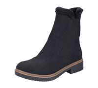 Winterboots RIEKER, Damen, Gr. 43, schwarz, Elastischer Einsatz, Nubuklederimitat, unifarben, Basic, Schuhe, Chelseaboots, Winterstiefelette, Blockabsatz, mit Innenreißverschluss (63846114-43) schwarz