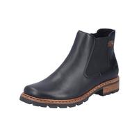 Chelseaboots RIEKER, Damen, Gr. 43, schwarz, Lederimitat, Schuhe Chelseaboots, Stiefelette, Schlupfboots mit Stretch und Reißverschluss (91011148-43) schwarz