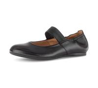 Riemchenballerina GABOR, Damen, Gr. 44, schwarz, Nappaleder, Ziegenveloursleder, Schuhe Riemchenballerina, Businessschuh, Flats mit Gummizugverschluss (61625168-44) schwarz