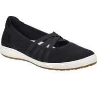 Riemchenballerina JOSEF SEIBEL "Caren 67", Damen, Gr. 39, schwarz, Leder, Textil, Schuhe Riemchenballerina, Slipper, Sneaker, Schlupfschuh mit Leder Einsatz an der Ferse (79733139-39) schwarz