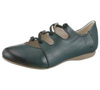 Riemchenballerina JOSEF SEIBEL "Fiona 04", Damen, Gr. 38, grün (petrol), Leder, Schuhe Riemchenballerina, Slipper, Komfortschuh mit raffiniertem Gummizug, Weite G (=weit) (15618612-38) petrol